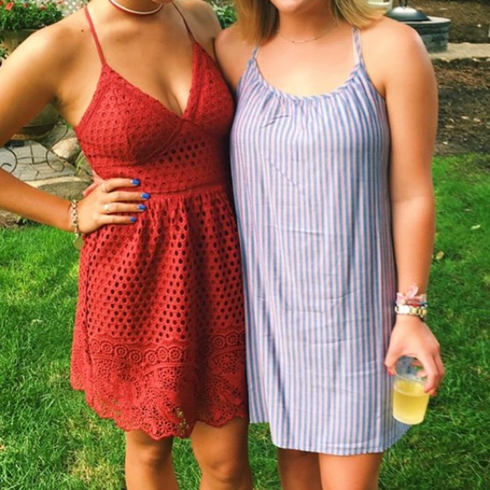 Urban Outfitters size small blue/red striped dress